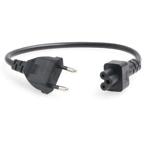 Power Cord Euro Schuko Plug CEE7/7 to IEC320 C5 Mickey Mouse for Laptop Computer AC Adapter Suppy Cable 250V 2.5A, 3-Prong 12"