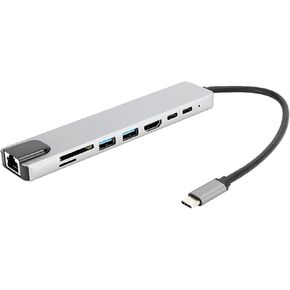 Docking Station, 8 in 1 Type C to 4K USB C Docking Station,with Up to 87W Fast Dock Station,for HDMI,USB,Type C Female Head,USB 2.0 Memory Card/Trans-Flash Card,for