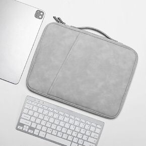 12.9-13 Inch Inch Tablet Sleeve Bag with Liner Bag, Carrying Case for iPad Air 13-inch/iPad Pro 13-inch/iPad Pro 12.9-inch, Storage Bag Shockproof Pouch Waterproof Tablet Handbag, Light Grey