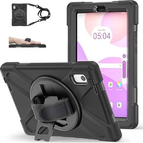 TSQQST Case for Lenovo Tab M9 9.0 Inch 2023 Model TB-310FU for Kids | Full Protection Protection Case with [360 Rotating Stand] & Hand Strap Function Cover for Lenovo M9 Tablet | Black