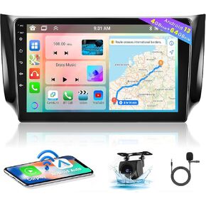 Android Car Stereo for Nissan Sentra 2013-2017 Radio 2+64GB 10.1 Inch Touchscreen Car Radio Wireless Carplay Android Auto Support GPS Navigation WiFi Bluetooth FM EQ Backup Camera