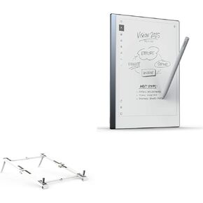 BoxWave Stand and Mount Compatible with reMarkable 2 - Pocket Aluminum Stand 3-in-1, Portable, Multi Angle Viewing Stand for reMarkable 2 - Metallic Silver