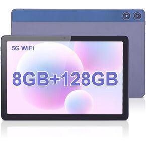 C idea 10.1" Tablet,Android 12 Tablet 8GB RAM 128GB ROM (TF 1TB),1920 * 1200 Full HD Screen|Unisoc T606 8 Core CPU|2.4G/5G WiFi|8MP+13MP Camera|6000mAh Long Battery,Face Unlocked(Gray)