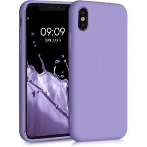 حافظة kwmobile متوافقة مع حافظة Apple iPhone X - غطاء هاتف نحيف واقٍ من السيليكون TPU - أرجواني أوركيد in Kuwait