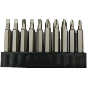 10pc Magnetic Driver bits in Rubber Holder