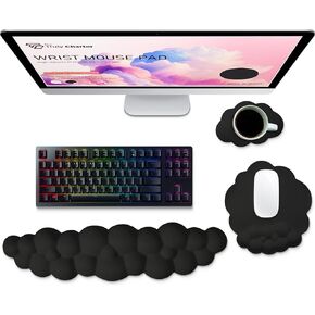 TheTrulyCharter- Cloud Wrist Rest Keyboard, Mouse Pad, Wrist Rest Pad, Cloud Wrist Rest, Wrist Rest for Computer Keyboard, Cloud Drink Coaster and Simple Mouse Pad.