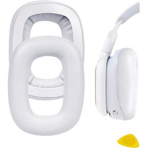 Geekria QuickFit Replacement Ear Pads for Logitech G Astro A30 Headphones Ear Cushions, Headset Earpads, Ear Cups Cover Repair Parts (White)