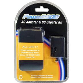 Power2000® AC-LPE17 DC Coupler Compatible with Canon DR-E18 Works in Rebel T6i, T6, 750D 760D