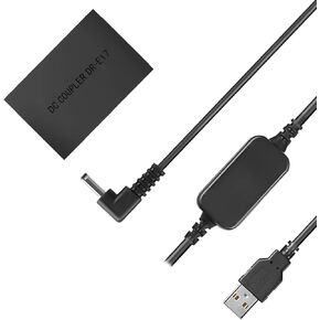 ACK-E17 USB AC Adapter DR- E17 DC Coupler and Dummy Battery Kit Compatible with Canon EOS M6 Mark II, EOS M3, EOS M5, EOS M6 Cameras