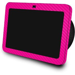 غلاف من ألياف الكربون متوافق مع Amazon Echo Show 8 (الجيل الثالث، 2023) - وردي فاقع صلب - غطاء لاصق واقٍ من الفينيل 3M ممتاز - سهل الاستخدام | صُنع في الولايات المتحدة الأمريكية بواسطة MightySkins