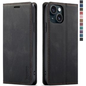 japezop IPhone 15 Plus 5G Case,IPhone 15 Plus 5G Wallet Case with [RFID Blocking],Card Holder Kickstand Magnetic,Leather Flip Case Wallet for IPhone 15 Plus 5G 6.7 Inch (Black)