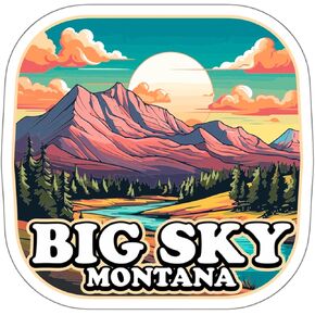 Big Sky Montana Sticker Travel Outdoors Decal Vinyl Small Waterproof for Water Bottle Mug Passport Book Scrapbook Notebook Laptop Tumbler Skateboard Computer Phone Size 4" Funny Gift
