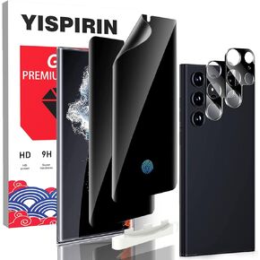2 Pack Privacy Screen Protector for Samsung Galaxy S23 FE 5G + 2 Packs Camera Lens Protector,9H Hardness,Scratch-Resistant, Anti Spy,fingerprint unlock for Samsung S23 FE 5G
