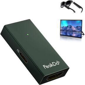 PeakDo HDMI to USB C Adapter 4K@60Hz,HDMI to Type C Adapter Compatible with XREAL Air,Rokid Max/Air,RayNeo,VITURE One,Portable Monitor from PS4,PS5,Xbox,Switch&Steam Deck Bases,Laptop,PC,Silver