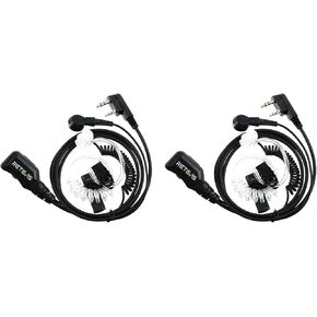 Retevis Walkie-Talkie Earpiece with Mic 2 Pin,Volume Adjustment,Durable,for Retevis RT22 H-777 RT21 RT68,Compatible with Baofeng UV-5R Radio(2 Pack)