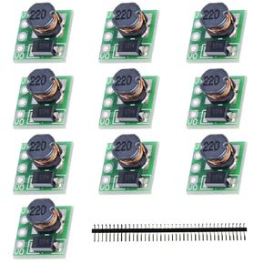 10PCS DC-DC Boost Converter Module 1.5V 1.8V 2.5V 3V 3.3V 3.7V 4.2V to 5V Step-Up Voltage Power Supply Module with 40Pin Header
