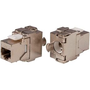 Monoprice Cat6A RJ-45 Keystone - FTP, Toolless, 180-Degree, Die Cast, Shielded - Entegrade Series