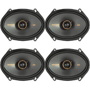 KICKER 6x8 150 Watt Peak Power 4-Ohm 2-Way Thin-Mount Car Audio Speakers (Qty 4)