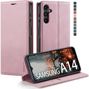 Samsung Galaxy A14 5G Case,Samsung Galaxy A14 5G Wallet Case with Card Holder [RFID Blocking] Kickstand Magnetic,Leather Flip Case Wallet for Samsung Galaxy A14 5G 6.6 Inch (Fashion Green)