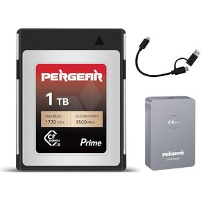 PERGEAR 1TB Cfexpress Type B Memory Card with Card Reader, Up to 1770MB/s Max Read Speed and 1500 MB/s Sustained Write Speed (1TB+Card Reader)
