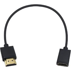 Duttek HDMI Extender Cable, 4K HDMI Cable, Extremely Thin HDMI Male to Female Cable Compatible for Nintendo Switch, Xbox One S 360, PS5, PS4, Roku TV Stick, Blu Ray Player, etc 60cm/2 Feet