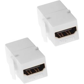 HDMI Keystone Coupler, (2-Pack) HDMI Keystone Jack Insert,Gold Plated HDMI Female to Female Coupler Adapter-White