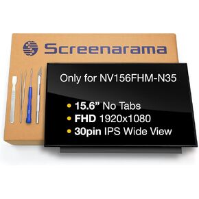 استبدال شاشة SCREENARAMA الجديدة لشاشة NV156FHM-N35، FHD 1920x1080، IPS، لامعة، شاشة LCD LED مع أدوات