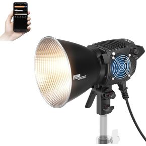 Zhiyun Molus B100 100W COB LED Video Light with Bowens Mount,2700-6500K CRI?96,TLCI?96,Bluetooth App Control for Live Streaming Studio Video Recording Photography