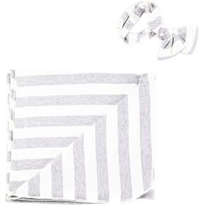 FabricLA BabyOdda Coming Home Baby Swaddle Wrap Set - Newborn Swaddle - includes Swaddle Sack Blanket (46" X 46"), Beanie and Headband - Use for Newborns to Toddlers - Ivory
