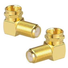 6 Pack F Type Coaxial Cable Right Angle Connector Male to Female Quick Connector Adapter, Gold Plated RG6 Coax Cable Extender – 90 Degree F Type Adapter for Wall Plates and Coax Cable…