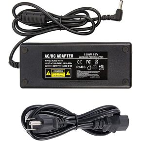 15V 10A Power Supply Adapter - COOLM AC 100-240V to DC 15 Volt 10 Amp 150W Connector 5.5x2.5mm DC Plug Replacement 15V 5A 6A 7A 8A for PoE NVR, PoE Switch Injector, CCTV Camera