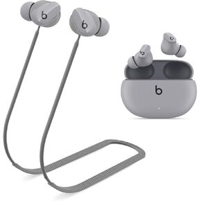 WOFRO Anti-Lost Strap for Beats Studio Buds, Sports Anti-Slip Soft Silicone Lanyard Accessories Compatible with Beats Studio Buds Bluetooth Headphones Neck Rope Cord (Grey)