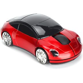 2.4GHz Car Mouse, 3D Sport Car Shape Ergonomic Optical Mice with USB Receiver, 1600 DPI Computer Mouse with LED Light for PC Laptop Computer Kids Girls Small Hands (Red) in Kuwait