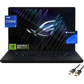 كمبيوتر محمول للألعاب ASUS ROG Zephyrus M16، شاشة QHD مقاس 16 بوصة، الجيل الثالث عشر من الجيل الثالث عشر i9-13900H (يصل إلى 5.40 جيجاهرتز)، GeForce RTX 4070، 16 جيجابايت DDR5، 1 تيرابايت PCIe 4.0، RGB KB، TB 4، VR Ready، WiFi 6، كابل PDG HDMI، ويندوز 11 ب