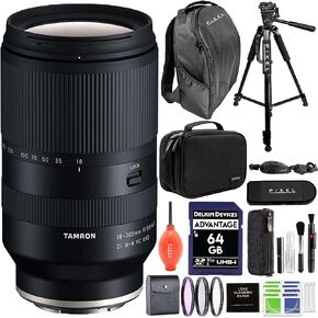 Tamron 18-300mm f/3.5-6.3 Di III-A VC VXD Lens for Sony E with Advance Accessory and Travel Bundle (Tamron 6 Year USA Warranty) | 18-300mm Lens in Kuwait