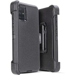 Case for Samsung Galaxy A51 Belt Clip Holster Kickstand Rugged Shock Proof Phone Case [Built in Screen Protector] Compatible for Samsung Galaxy A51 Cases (Black)