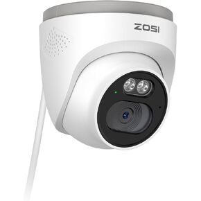 كاميرا ZOSI 4 Pack 5MP 3K إضافية على شكل قبة POE مع كابل، كاميرا IP داخلية وخارجية 2880 × 1620، رؤية ليلية 80 قدمًا، عدسة 3.6 مم، زاوية رؤية 95 درجة، IP66 مقاومة للطقس (تعمل فقط مع ZOSI PoE NVR)
