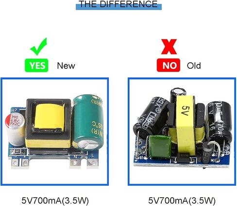 5 قطع AC-DC 5V 700mA 3.5W Buck وحدة معزولة تحويل التيار الكهربائي وحدة باك منظم 220V إلى 5V محول مع كابل أحمر وأسود in Saudi Arabia