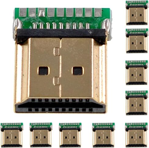 10pcs Gold Plated HDMI Type A Male Plug Connector with PCB Board Version 1.6 19PIN in Saudi Arabia
