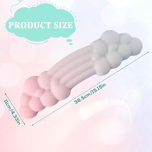 Keyboard Cloud Wrist Rest, Silicone Cute Keyboard Wrist Rest Cloud Practical Soft Ergonomically Memory Foam Wrist Pad for Home Office Laptop Computer Gaming(Pink Green Gradient Color) in Saudi Arabia