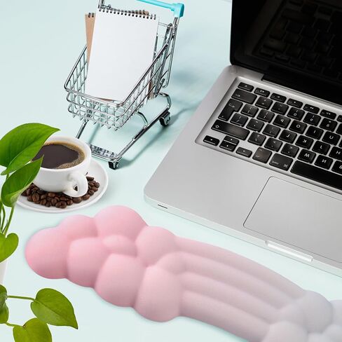 Keyboard Cloud Wrist Rest, Silicone Cute Keyboard Wrist Rest Cloud Practical Soft Ergonomically Memory Foam Wrist Pad for Home Office Laptop Computer Gaming(Pink Green Gradient Color) in Saudi Arabia