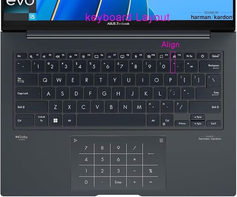 غلاف لوحة مفاتيح شفاف من مادة TPU متوافق مع ASUS Zenbook 14 OLED UX3405، Zenbook 14 X OLED UX3404، Zenbook Pro 14 OLED UX6404 UX6404VV & Zenbook 14 Flip OLED UP3404 UP3404VA UP3404VA-DS74T Series in Kuwait