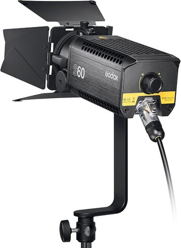 مصباح كشاف Godox S60 LED مع Barndoor، 60W 5600K 40000Lux@1M LED ضوء ساطع، CRI 96+ TLCI 97+ سطوع 0-100% تحكم في التطبيق مع جهاز تحكم عن بعد RC-A6 in Saudi Arabia