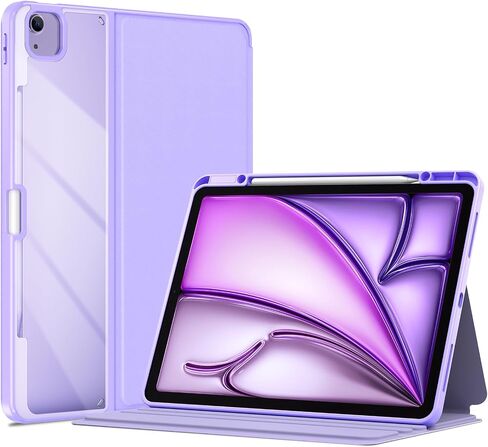 حافظة Pro لجهاز iPad Air 13 بوصة (M2) 2024 وiPad Pro 12.9 بوصة 6th/5th/4th/3rd 2022/2021/2020/2018؛ غطاء حماية خلفي شفاف قابل للطي، حافظة ذكية مضادة للصدمات مع حامل قلم رصاص - أزرق in Saudi Arabia
