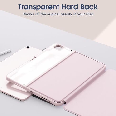 حافظة Pro لجهاز iPad Air 13 بوصة (M2) 2024 وiPad Pro 12.9 بوصة 6th/5th/4th/3rd 2022/2021/2020/2018؛ غطاء حماية خلفي شفاف قابل للطي، حافظة ذكية مضادة للصدمات مع حامل قلم رصاص - أزرق in Saudi Arabia