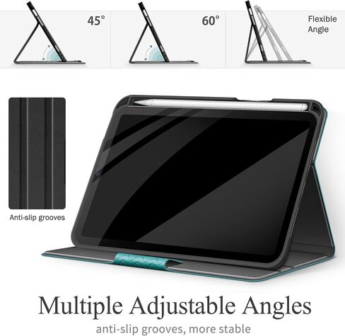 حافظة auaua لجهاز iPad Mini 6 2021 (الجيل السادس 8.3 بوصة) مع حامل قلم رصاص، نوم/تنبيه تلقائي، جلد PU، غطاء قابل للطي (أخضر) in Kuwait