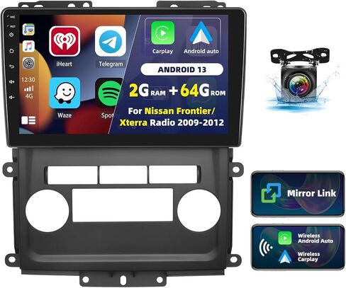 [2+64G] Android 13 Car Stereo for Nissan Frontier/Xterra Radio 2009-2012 with Wireless Carplay&Android Auto,9 Inch Touchscreen Car Radio with Mirror Link Bluetooth FM/RDS WiFi GPS SWC+Backup Camera in Saudi Arabia