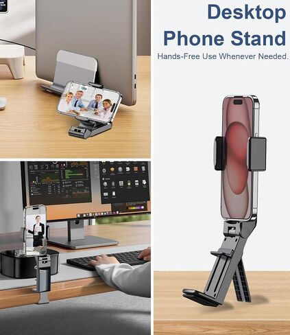 Airplane Travel Essentials Phone Holder, Universal Handsfree Phone Mount with Multi-Directional 360 Degree Rotation, Travel Must Haves Accessories Phone Holder for Flying, Table or Outdoor in Kuwait