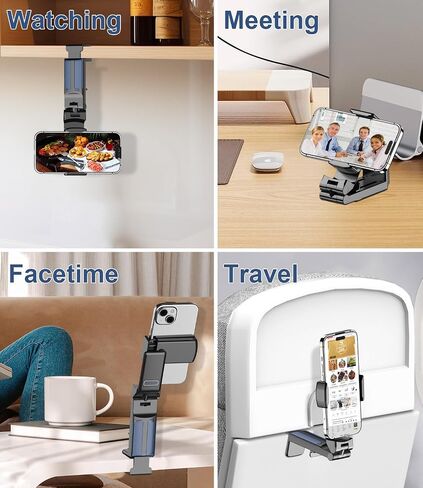 Airplane Travel Essentials Phone Holder, Universal Handsfree Phone Mount with Multi-Directional 360 Degree Rotation, Travel Must Haves Accessories Phone Holder for Flying, Table or Outdoor in Kuwait