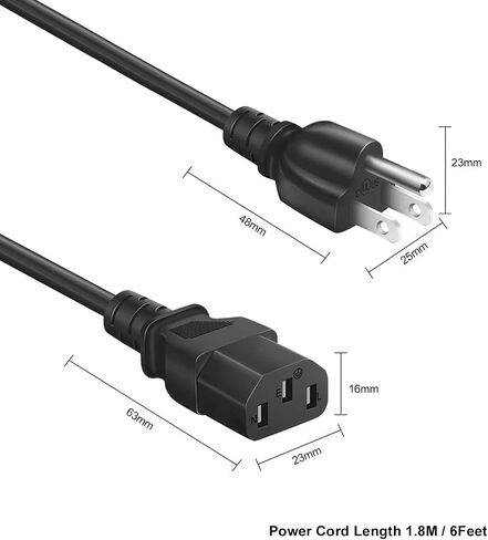 Power Cord Cable for Amplifier Musical Peavey Vox Guitar Amp PC AC Amplifiers, 18 AWG Universal 3 Prong Replacement AC Power Cord Cable 3FT in Saudi Arabia